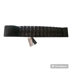 White House Black Market Women's Black Crystal Studded Waist Belt - Size S, Smal